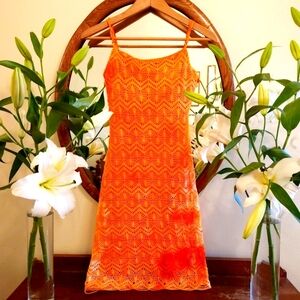 Vintage Jodi Kristopher Orange Popover Dress